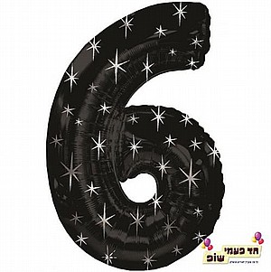 בלון 34 אינץ' 6 שחור כוכבים (ללא הליום) בלון 34 אינץ' 6 שחור כוכבים (ללא הליום)