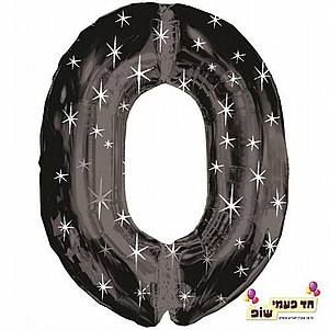 בלון 34 אינץ' 0 שחור כוכבים (ללא הליום) בלון 34 אינץ' 0 שחור כוכבים (ללא הליום)
