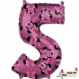 בלון 34 אינץ' מיני מספר 5 (ללא הליום) בלון 34 אינץ' מיני מספר 5 (ללא הליום)