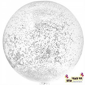 בלון 24 אינץ' שקוף קונפטי כסף (ללא הליום) בלון 24 אינץ' שקוף קונפטי כסף (ללא הליום)