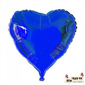 בלון לב 18 אינץ' כחול (ללא הליום) בלון לב 18 אינץ' כחול (ללא הליום)