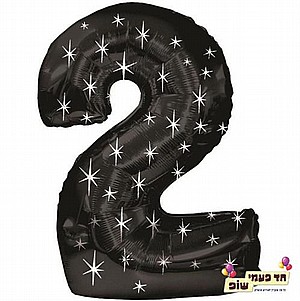 בלון 34 אינץ' 2 שחור כוכבים (ללא הליום) בלון 34 אינץ' 2 שחור כוכבים (ללא הליום)