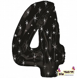 בלון 34 אינץ' 4 שחור כוכבים (ללא הליום) בלון 34 אינץ' 4 שחור כוכבים (ללא הליום)