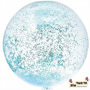 בלון 24 אינץ' שקוף קונפטי תכלת (ללא הליום) בלון 24 אינץ' שקוף קונפטי תכלת (ללא הליום)
