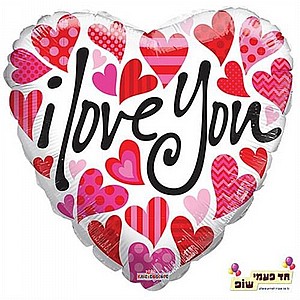 בלון 18 אינץ' לב ILY לבבות (ללא הליום) בלון 18 אינץ' לב ILY לבבות (ללא הליום)
