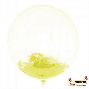 בלון 24 אינץ' שקוף נוצות זהב (ללא הליום) בלון 24 אינץ' שקוף נוצות זהב (ללא הליום)