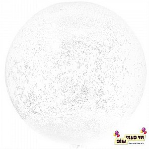 בלון 24 אינץ' שקוף קונפטי לבן (ללא הליום) בלון 24 אינץ' שקוף קונפטי לבן (ללא הליום)
