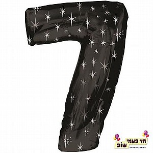 בלון 34 אינץ' 7 שחור כוכבים (ללא הליום) בלון 34 אינץ' 7 שחור כוכבים (ללא הליום)