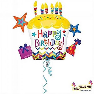 בלון 36 אינץ' עוגה עם נרות (ללא הליום) בלון 36 אינץ' עוגה עם נרות (ללא הליום)
