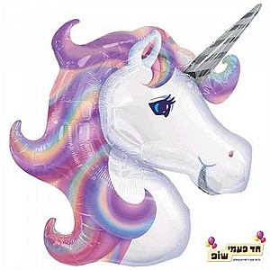 בלון 32 אינץ' ראש חד קרן פסטל (ללא הליום) בלון 32 אינץ' ראש חד קרן פסטל (ללא הליום)