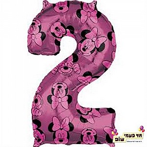 בלון 34 אינץ' מיני מספר 2 (ללא הליום) בלון 34 אינץ' מיני מספר 2 (ללא הליום)